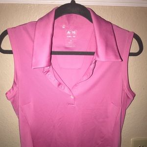 Women’s Pink Adidas Climacool Golf Shirt Size M